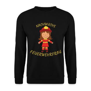 nachwuchs Feuerwehrfrau Jugendfeuerwehr löschen - Unisex Pullover - Schwarz - Vorne - Alina (178cm) & Michal (187cm)