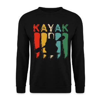 Kayak canoe kayak kayaker retro gift - Unisex Sweatshirt - black - Front - Alina (178cm) & Michal (187cm)