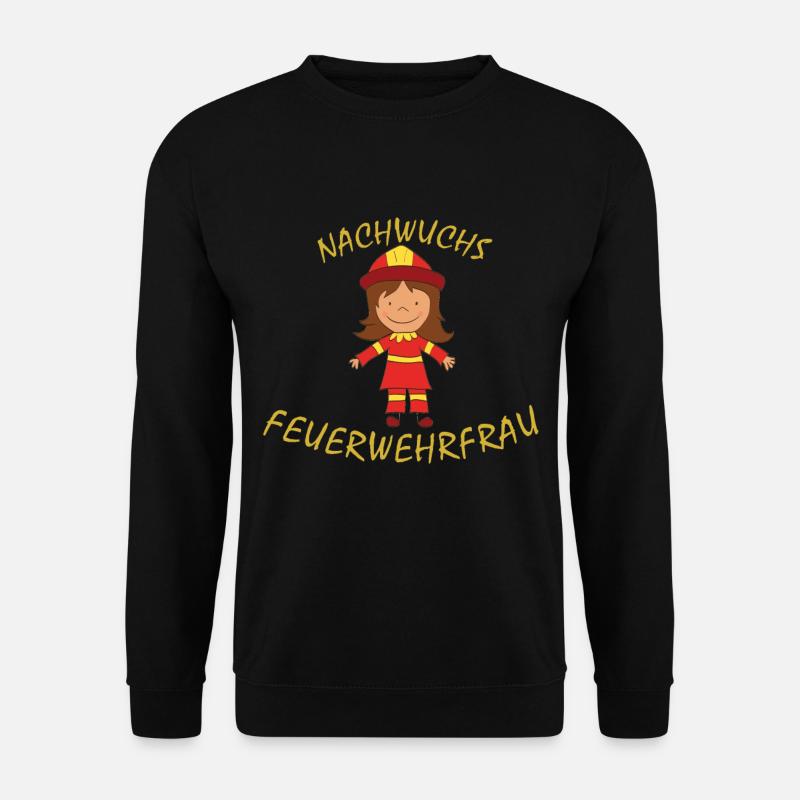 junge Feuerwehr nachwuchs Frau Feuerwehrfrau - Unisex Pullover - Schwarz