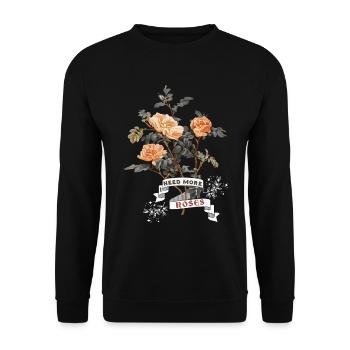 Vintage-Rosenmotiv, Rosen-Design, lustiger Spruch - Unisex Pullover - Schwarz - Vorne - Alina (178cm) & Michal (187cm)