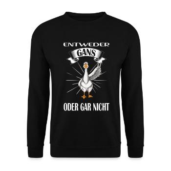 Soit oie, soit pas oie du tout - Sweat-shirt Unisexe - noir - Devant - Alina (178cm) & Michal (187cm)