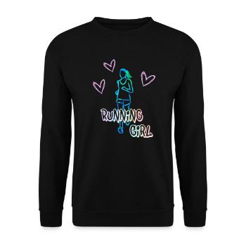 Jogging and running cool gift - Unisex Sweatshirt - black - Front - Alina (178cm) & Michal (187cm)