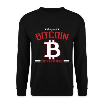 BTC Crypto Bitcoin Coin Holder Sort Satoshi - Sweat-shirt Unisexe - noir - Devant - Alina (178cm) & Michal (187cm)