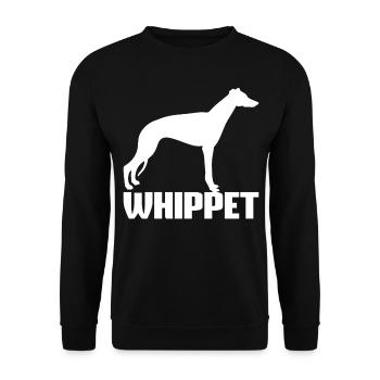 Whippet Rennhund Windhund - Unisex Pullover - Schwarz - Vorne - Alina (178cm) & Michal (187cm)