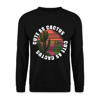 sweet as cactus cactus flower Cactus saying - Unisex Sweatshirt - black - Front - Alina (178cm) & Michal (187cm)
