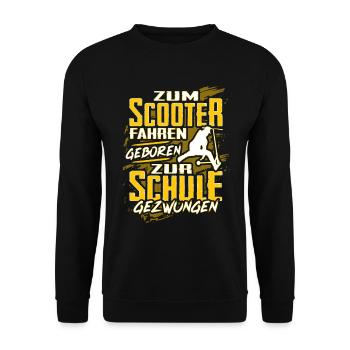 Stunt Scooter Tretroller Spruch Kinder Geschenk - Unisex Pullover - Schwarz - Vorne - Alina (178cm) & Michal (187cm)