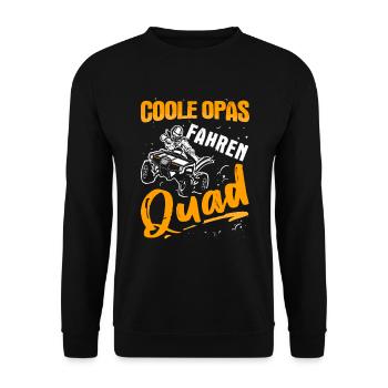 Coole Opas Fahren Quad ATV Quadfahrer Geschenk - Unisex Pullover - Schwarz - Vorne - Alina (178cm) & Michal (187cm)