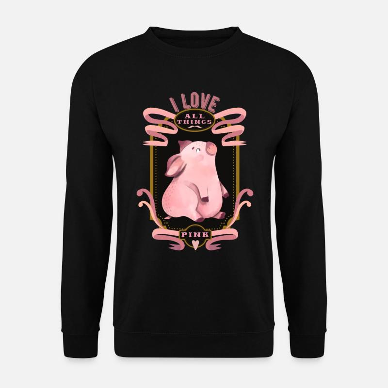 Cochon, drôle de cochon, cochon chanceux - Sweat-shirt Unisexe - noir