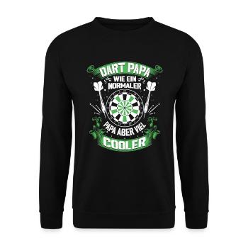 Darts Dart Papa Dartspieler Dartscheibe Geschenk - Unisex Pullover - Schwarz - Vorne - Alina (178cm) & Michal (187cm)