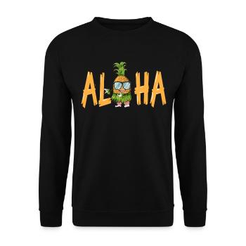 Hawaii Aloha Island Chain South Sea Island Surfing Climate - Unisex Sweatshirt - black - Front - Alina (178cm) & Michal (187cm)