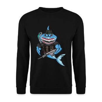 Fighting Swimmer Swimmer Diver Soldier Seals - Unisex Sweatshirt - black - Front - Alina (178cm) & Michal (187cm)
