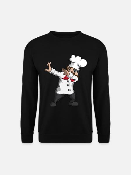 Lustiger Dabbing Chefkoch tanzen Pizzabäcker Koch - Unisex Pullover - Schwarz