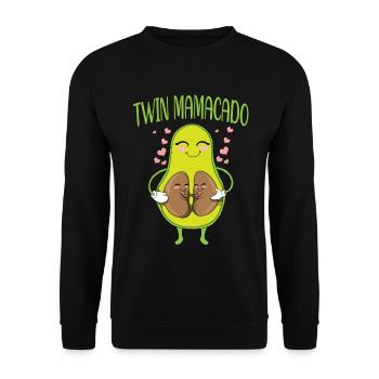 Pregnancy Twins Mamacado Twin Vegan Mom - Unisex Sweatshirt - black - Front - Alina (178cm) & Michal (187cm)
