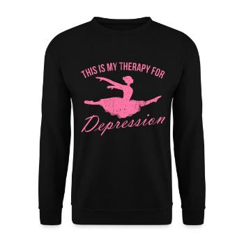 Ballett Therapie Spruch Balletttanz Spruch - Unisex Pullover - Schwarz - Vorne - Alina (178cm) & Michal (187cm)