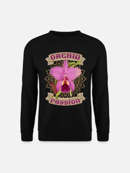 Orchidee, Orchideen, Vintage-Orchidee - Unisex Pullover - Schwarz