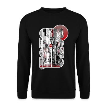 Japon, Japonais, Tokyo City - Sweat-shirt Unisexe - noir - Devant - Alina (178cm) & Michal (187cm)