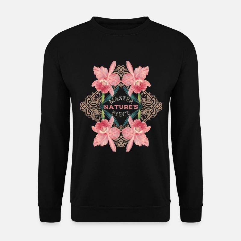 Orchidee, Orchideen, Vintage-Orchidee - Unisex Pullover - Schwarz