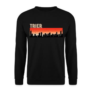Trèves rétro - Sweat-shirt Unisexe - noir - Devant - Alina (178cm) & Michal (187cm)