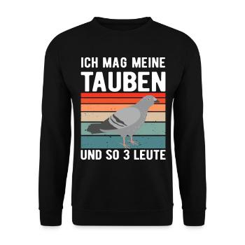 Tauben Taubenzüchter Taube Brieftauben Geschenk - Unisex Pullover - Schwarz - Vorne - Alina (178cm) & Michal (187cm)