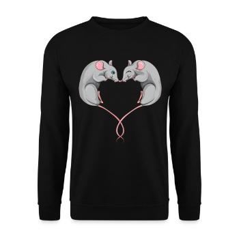 Rat rat coeur coeur animaux fan amant - Sweat-shirt Unisexe - noir - Devant - Alina (178cm) & Michal (187cm)