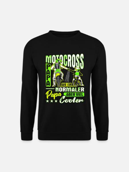 Motocross Papa Motorradfahrer Biker Geschenk - Unisex Pullover - Schwarz