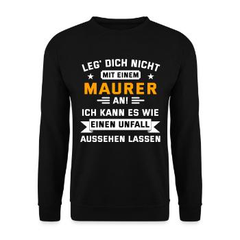 Maurer Spruch - Unisex Pullover - Schwarz - Vorne - Alina (178cm) & Michal (187cm)