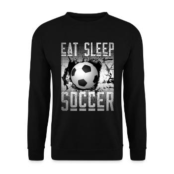 Eat-Sleep-Soccer - Unisex Sweatshirt - black - Front - Alina (178cm) & Michal (187cm)