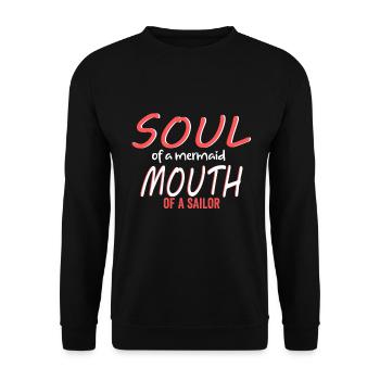 Sailor's mouth Sailing Sailor Saying - Unisex Sweatshirt - black - Front - Alina (178cm) & Michal (187cm)