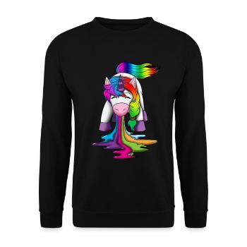 Licorne vomit créatures mythiques arc-en-ciel - Sweat-shirt Unisexe - noir - Devant - Alina (178cm) & Michal (187cm)