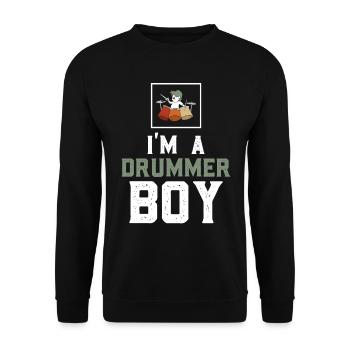 Schlagzeug spieler Schlagzeuger Trommer Drummer - Unisex Pullover - Schwarz - Vorne - Alina (178cm) & Michal (187cm)