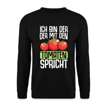 Tomaten Gärtner Garten Geschenk Hobbygärtner - Unisex Pullover - Schwarz - Vorne - Alina (178cm) & Michal (187cm)