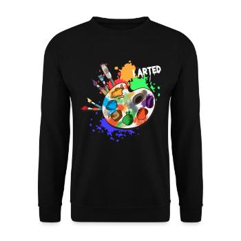 Spruch I Arted Grafik Künstler Kunsthandwerk - Unisex Pullover - Schwarz - Vorne - Alina (178cm) & Michal (187cm)