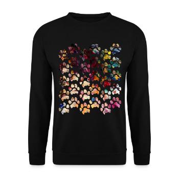 Paw prints dog paws paws dogs - Unisex Sweatshirt - black - Front - Alina (178cm) & Michal (187cm)