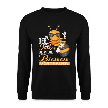 The beekeeper the bees trust beekeeping - Unisex Sweatshirt - black - Front - Alina (178cm) & Michal (187cm)