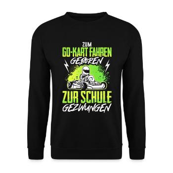 Go-Kart Rennen Kartbahn Kartfahrer Gokart Geschenk - Unisex Pullover - Schwarz - Vorne - Alina (178cm) & Michal (187cm)