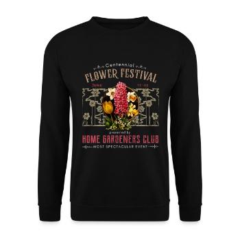Art Nouveau, design vintage avec jacinthe vers 1900 - Sweat-shirt Unisexe - noir - Devant - Alina (178cm) & Michal (187cm)