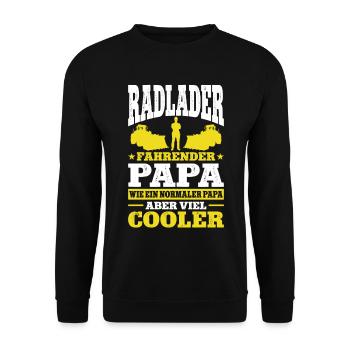 Radladerfahrer Papa Geschenk Radlader Bagger - Unisex Pullover - Schwarz - Vorne - Alina (178cm) & Michal (187cm)