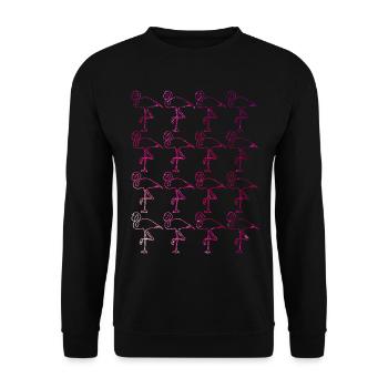 Flamingos Flamingo - Sweat-shirt Unisexe - noir - Devant - Alina (178cm) & Michal (187cm)