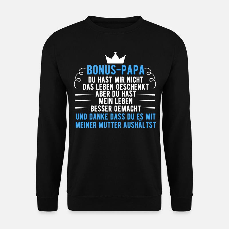 Bonus Papa Stiefvater Geschenk - Unisex Pullover - Schwarz