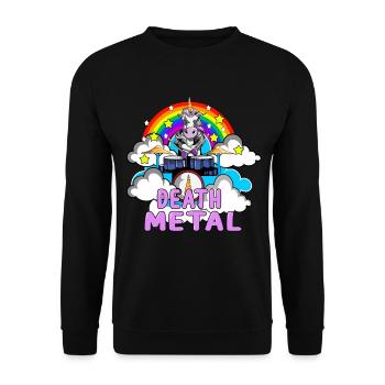 Batterie Death Metal pour les amateurs de licorne - Sweat-shirt Unisexe - noir - Devant - Alina (178cm) & Michal (187cm)