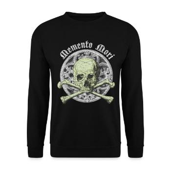 Skull Totenkopf gothic Memento-Mori Schädel - Unisex Sweatshirt - black - Front - Alina (178cm) & Michal (187cm)
