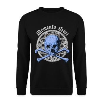 Skull Totenkopf gothic Memento-Mori Schädel - Unisex Sweatshirt - black - Front - Alina (178cm) & Michal (187cm)