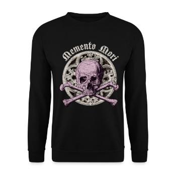 Skull Totenkopf gothic Memento-Mori Schädel - Unisex Sweatshirt - black - Front - Alina (178cm) & Michal (187cm)