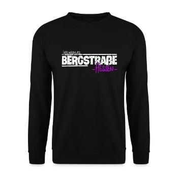 Die Bergstraße mein Lieblingsplatz in Hessen - Unisex Pullover - Schwarz - Vorne - Alina (178cm) & Michal (187cm)