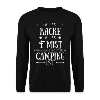 Alles Kacke Alles Mist - Camping und Camper - Unisex Pullover - Schwarz - Vorne - Alina (178cm) & Michal (187cm)