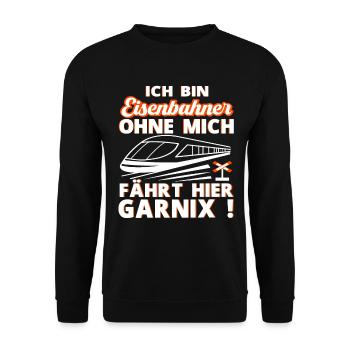 Eisenbahner und Fahrdienstleiter Sprüche Geschenke - Unisex Pullover - Schwarz - Vorne - Alina (178cm) & Michal (187cm)