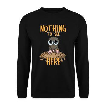 Nothing to see Here Mole MoleHill Animals - Unisex Sweatshirt - black - Front - Alina (178cm) & Michal (187cm)