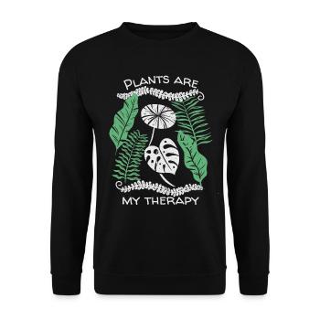 Plant-Therapy, lustiger Spruch, Pflanzen - Unisex Pullover - Schwarz - Vorne - Alina (178cm) & Michal (187cm)