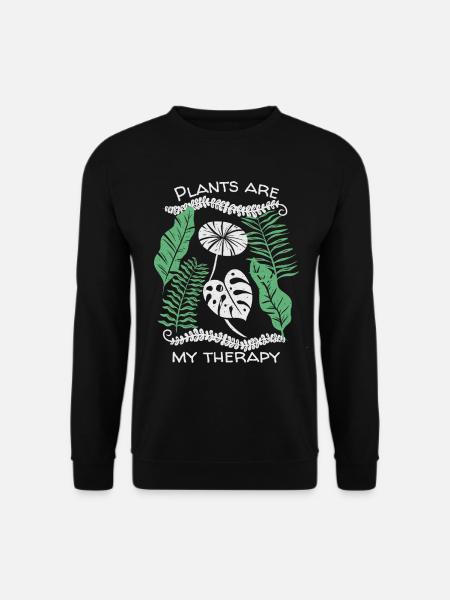 Plant-Therapy, funny saying, plants - Unisex Sweatshirt - black