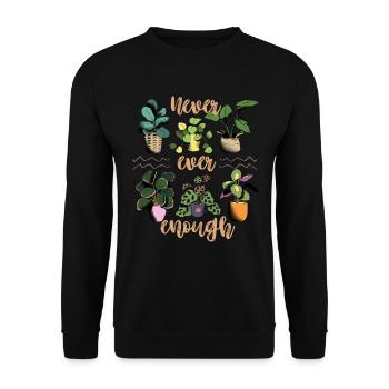 Pflanzen, Blumentopf, lustiger Spruch Plant-Lover - Unisex Pullover - Schwarz - Vorne - Alina (178cm) & Michal (187cm)